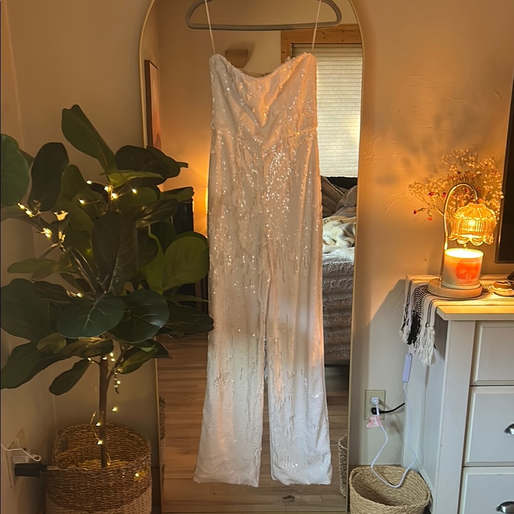 Dress the Population White Sequin Slip